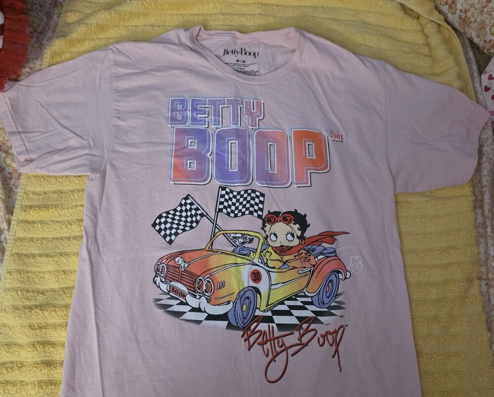 Betty Boop Light Pink Racing Graphic Tee